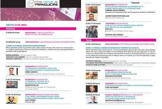 Últimas horas para apuntarse a la Feria Virtual de Franquicias