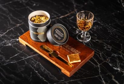 DosRombos, helado con whisky Macallan y oro