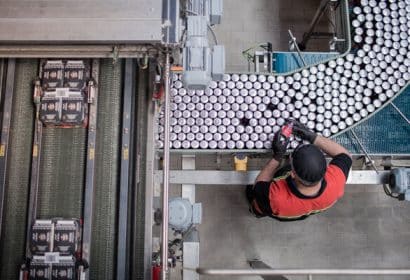 Fábrica de Estrella Galicia situada en el polígono industrial de A Grela, A Coruña.