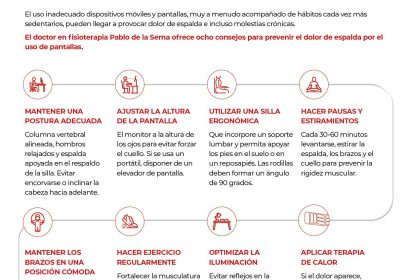 Consejos para prevenir el dolor de espalda por el uso de pantallas, según Pablo de la Serna