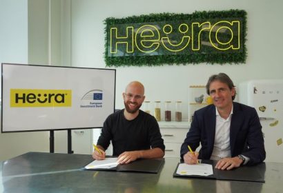 Marc Coloma, CEO de Heura (izquierda), con Alessandro Izzo, del BEI