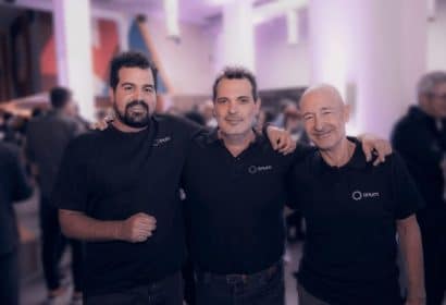 Lucas Varela (izquierda), Pedro Castillo y Pedro Tortosa, fundadores de Onum